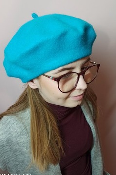 Классический шерстяной берет во французском стиле, ТЕМНЫЙ МЕЛАНЖ.