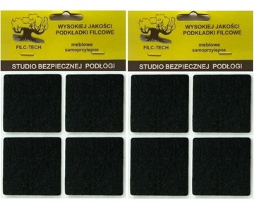 ZESTAW FILC POD MEBLE KRZESŁA STOŁKI 45 x 45 PODKŁADKI FILCOWE CZARNE 8 szt