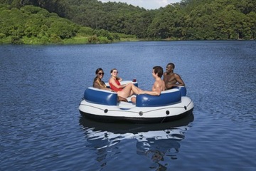 Надувной остров для купания Lazy Dayz 4-местный BESTWAY 239x63,5 + сетка