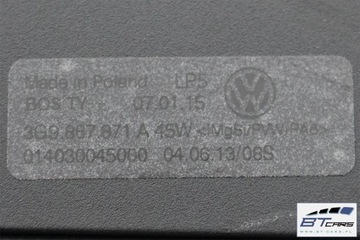 фото thumb №14, Vw passat b8 универсал ролета багажника цвет: 45w - чёрный 3g9 867 871 a 3g 2