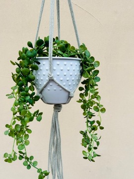 Kwietnik wiszący makrama ze sznurka boho OLIWKA