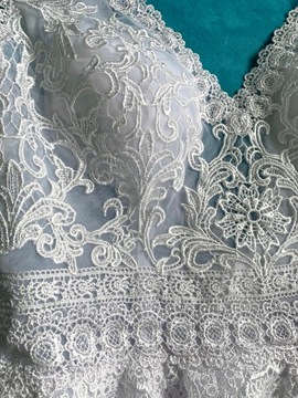 Suknia ślubna #30 boho wyszczuplająca linia A koronka rozmiar 46 XXXL