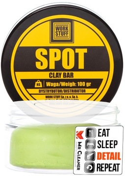 WORK STUFF SPOT CLAY BAR СРЕДНЯЯ ГЛИНА ДЛЯ КЛЕЙКИ АВТОМОБИЛЬНОЙ КРАСКИ 100 Г