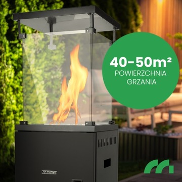 PARASOL PROMIENNIK GRZEWCZY GAZOWY OGRODOWY TARASOWY Z POKROWCEM 11kW