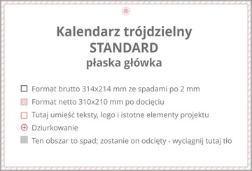 КАЛЕНДАРЬ ТРЕХСТОРОННИЙ СТАНДАРТНЫЙ НА 2025 ГОЛОВКУ С ПЛОСКОЙ ГОЛОВКОЙ, В УПАКОВКЕ 10 шт.