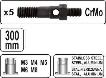 РУЧНАЯ ЗАКЛЕПКА-ГАЙКА M3-M8 CRMO Yato
