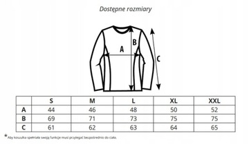 Koszulka męska termiczna MERINO WOOL ciepła XXL