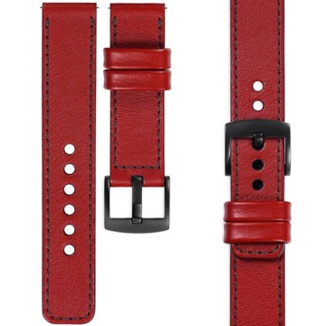 Pasek 18mm do zegarka premium elegancki Polski MOVEAR Czerwony