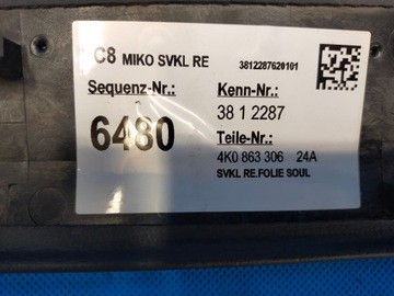 фото thumb №11, Audi a6 c8 4k 2023r sedan s-line оббивка бокова тунелю права 4k0863306