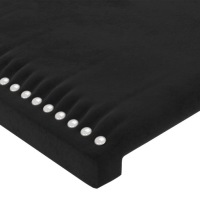 Изголовье для кровати со светодиодной подсветкой, чёрное, 100x5x118/128 см, бархат