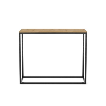 konsola metal czarna i blat drewno Loft 80 cm toaletka