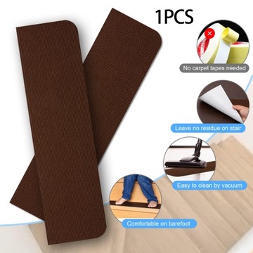 Stair Treads Nonslip Safety Rug 30x8inch Brown