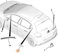фото thumb №6, Наклейка стойка заднего citroen c3 iii 2016- оригинальный номер 981607741n