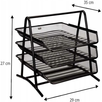 Szuflada na dokumenty 273x262x350mm Q-CONNECT 3 szuflady metalowa siatka