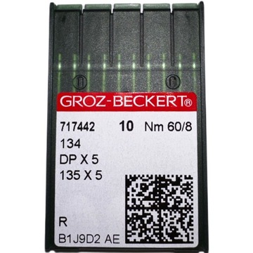 ИГЛЫ ДЛЯ ЧЕЛОВЕЧЕСКОЙ МАШИНЫ 135x5 DPx5 60/8 R 10шт.