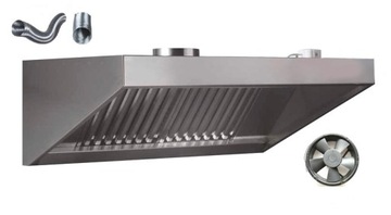 Вытяжка для общественного питания S 120x90x40 Фильтры Вентилятор