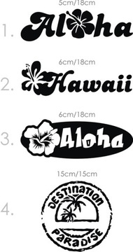 Наклейка на окно автомобиля ALOHA PARADISE HAWAII *Цвета *Узоры