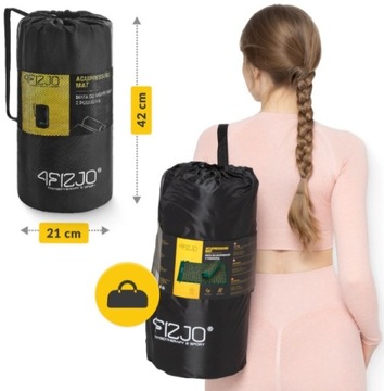 Klasyczna mata do akupresury z kolcami 68x42cm 4FIZJO + PODUSZKA na ból ZIE