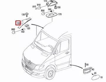фото thumb №16, Mercedes benz sprinter 906 лампа верхня ліва a9068200556