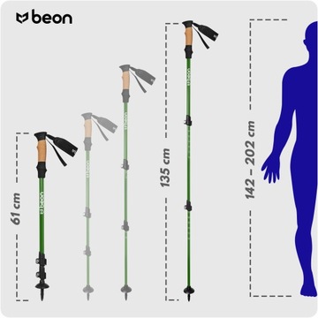 ТРЕККИНГОВЫЕ ПАЛАКИ ПАЛКИ ДЛЯ САНДИРСКОЙ ХОДЬБЫ # BEON PRO 2