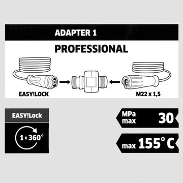 ПЕРЕХОДНИК 1, ПЕРЕХОДНИК ДЛЯ СОЕДИНЕНИЯ ШЛАНГОВ M 22 AG - EASY!LOCK 4.111-036.0