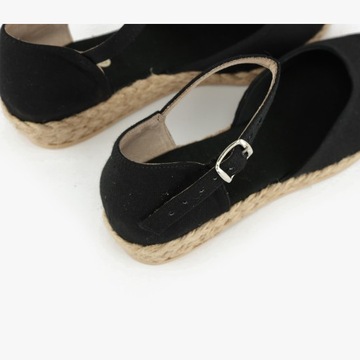 Espadryle płaskie SPOTYKANKA CZARNA OLA 38