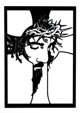 Krzyż JEZUS obraz z drewna 84x60cm eco PREZENT 3D