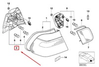фото thumb №10, Кронштейн лампочка задній лівий лампи задній bmw 3 e46 7165865 63217165865