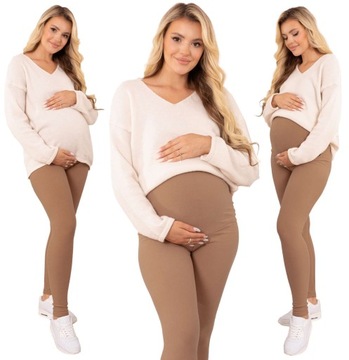 LEGGINSY CIĄŻOWE OCIEPLANE ZIMĘ GRUBE GETRY 4XL