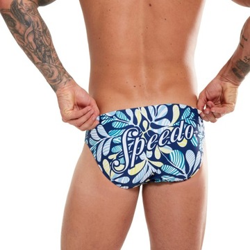 Плавки Speedo ESCAPE 5CM BRIEF AMMONITE СИНИЙ/АКВАРИУМ/БЕЛЫЙ 40 плавок
