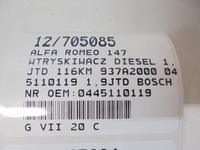 фото thumb №8, Alfa romeo 147 форсунка дизель 0445110119 1,9jtd