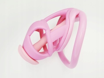 Mały Różowy Pas cnoty, Chastity Cage 4 Oringi Dilator M