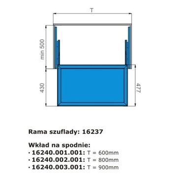 Вставка для брюк, ящик 900мм.