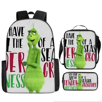 НОВЫЙ ШКОЛЬНЫЙ НАБОР The Grinch, РЮКЗАК А4, СУМКА-ПЕНАЛ, высокое качество