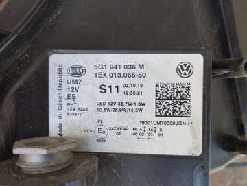 фото thumb №9, Лампа повний led vw golf vii 7 gti рестайлінг 5g1 2016-2020 5g1941036m 5g1941035m