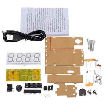 Белые часы, БЕЛЫЕ цифры 2 см с корпусом DIY KIT