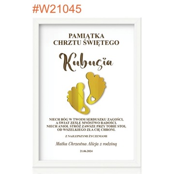 Pamiątka Chrztu Świętego dla Chłopca Dziewczynki Prezent na Chrzest Obrazek