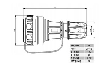 Przedłużacz do pracy pod wodą H07RN-F 3x1,5mm2 10m