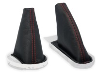 Купить Mini cooper r56 автоматическая коробка передач комплект чехлы рычага черная кожа нити красные, фото thumb