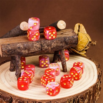 ZESTAW 25 KOSTEK K6 RPG KOŚĆ SZEŚCIOŚCIENNA BEKON Z ORKA 1,6 CM