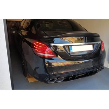 фото thumb №10, Диффузор do mercedesa w205 c-class блеск чёрный з czarnymi наконечниками