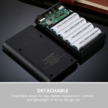 Портативный чехол Power Bank с аккумулятором 18650, с двумя портами USB.