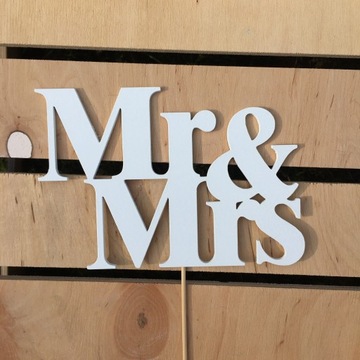 PIK TOPPER ŚLUB MR&MRS 6SZT 16CM PREZENT DEKOR