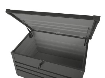 Skrzynia ogrodowa metalowa 300 l ciemnoszara CEBROSA
