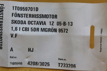фото thumb №14, Двигунчик блок керування скла лівий перед skoda octavia ii 1t0959701d 1k0959793j