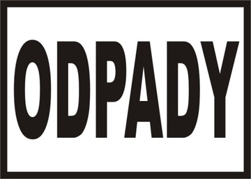 Naklejka napis recykling ODPADY czarny do 20cm
