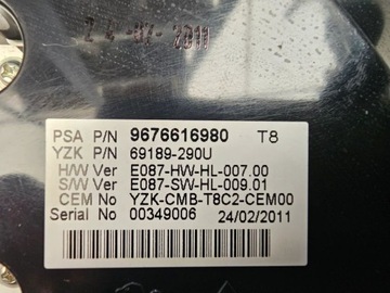 фото thumb №5, Peugeot 3008 2.0 hdi спідометр  манометр 9676616980