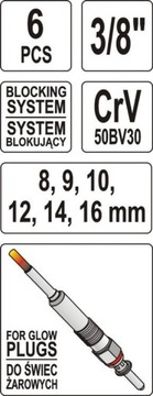 КЛЮЧИ ДЛЯ СВЕЧ НАкаливания YT-0534 YATO