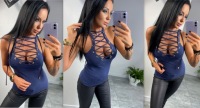 LipMar bluzka sexy głęboki dekolt ramiona M 38