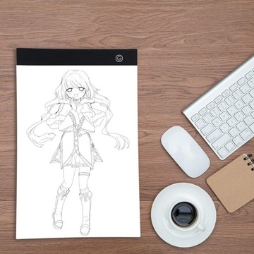 ДОСКА ДЛЯ ЧЕРТЕЖА А4 С ПОДСВЕТКОЙ И USB-КАБЕЛЕМ + ЗАЖИМ